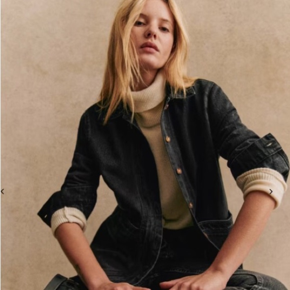 Sézane Will Jacket, washed black, medium